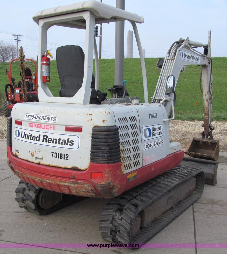 image for item D7004 2005 Takeuchi TB135 mini excavator
