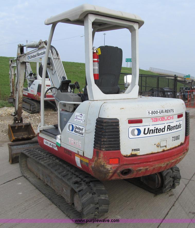 image for item D7004 2005 Takeuchi TB135 mini excavator