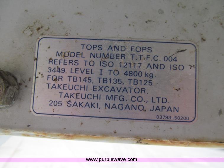 image for item D7004 2005 Takeuchi TB135 mini excavator