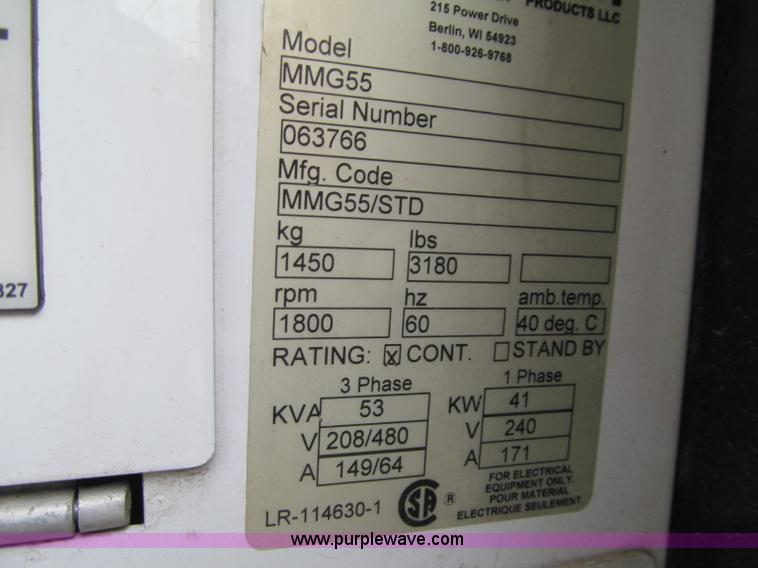 image for item F5558 2006 Magnum MMG 55 towable generator