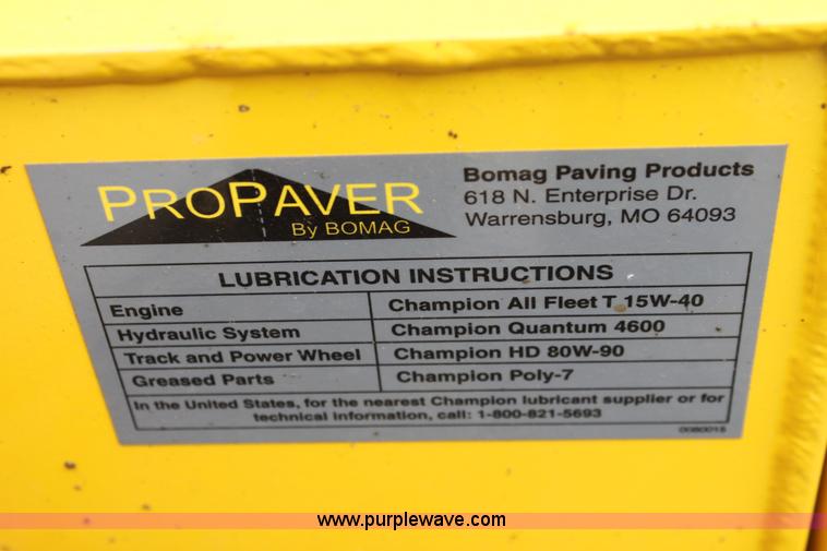 image for item E4018 2008 Bomag BF815 asphalt paver