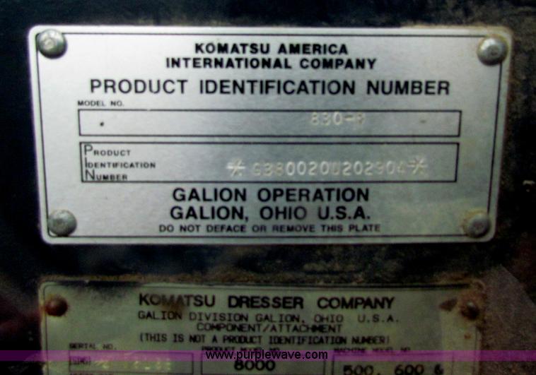 image for item E4036 1996 Galion 830B motor grader