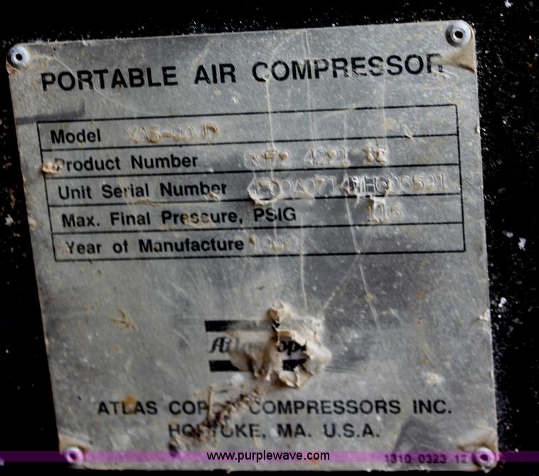 image for item E4093 1999 Atlas Copco XAS 90 JD air compressor