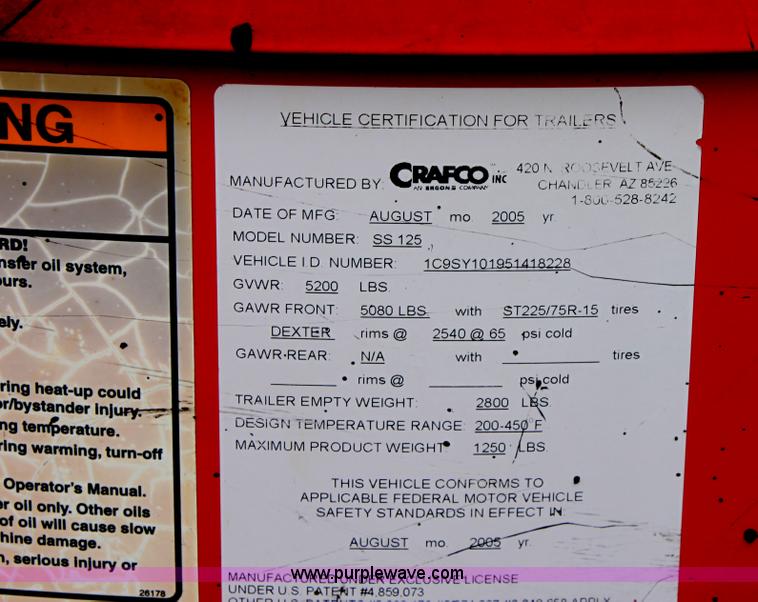 image for item E4100 2005 Craft Co SS-125 crack seal machine