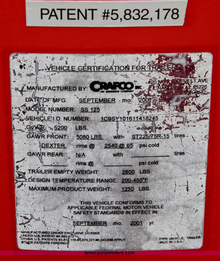 image for item E4101 2001 Craft Co SS-125 crack seal machine