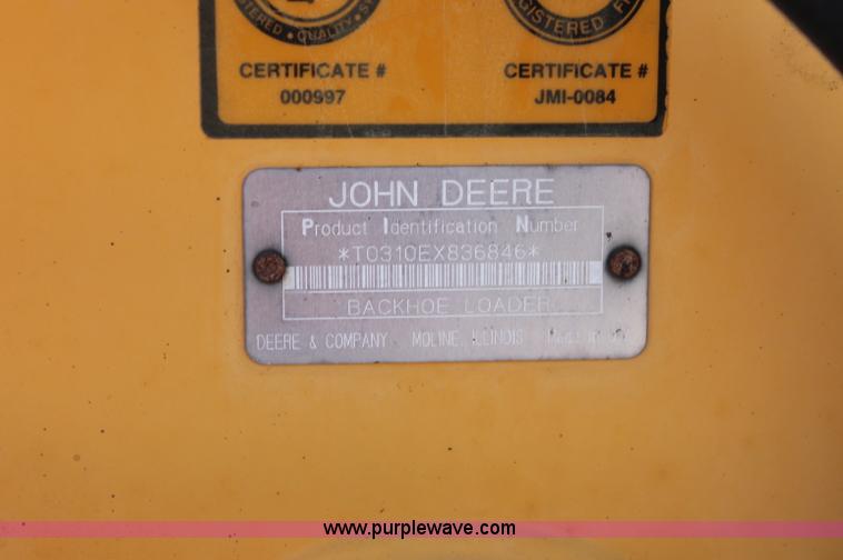 image for item F6144 1997 John Deere 310E backhoe