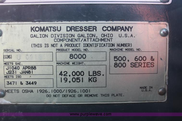 image for item F6156 1996 Galion 830B motor grader