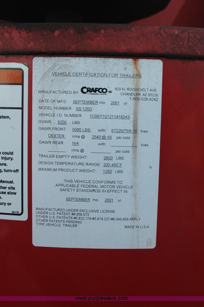 image for item F6162 2001 Craft Co SS-125D crack seal machine