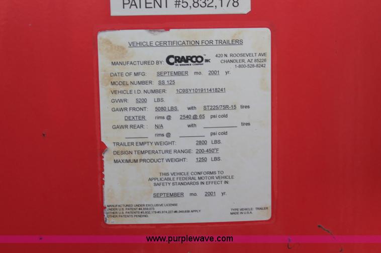 image for item F6164 2001 Craft Co SS-125 crack seal machine