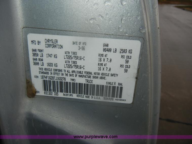 image for item D4795 1996 Dodge Ram Laramie 1500 SLT pickup truck