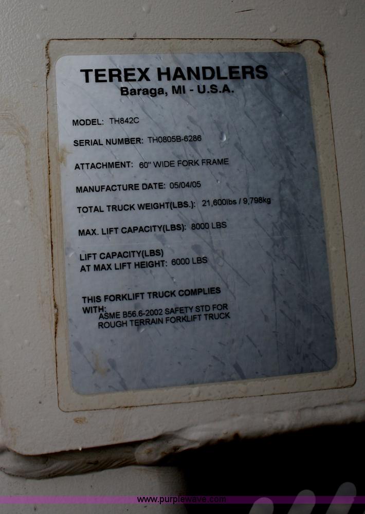 image for item D4804 2006 Terex TH842C telehandler