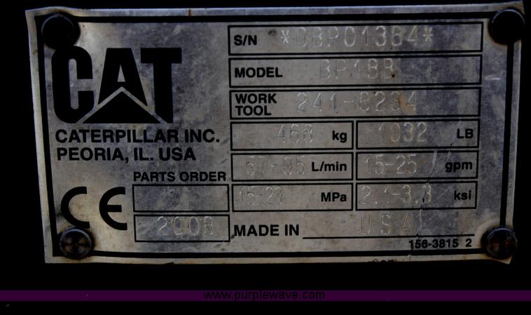 image for item D4917 2008 Caterpillar BP18B broom attachment