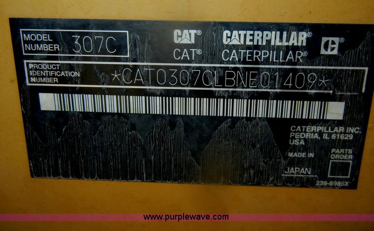 image for item D4922 Caterpillar 307C mini excavator