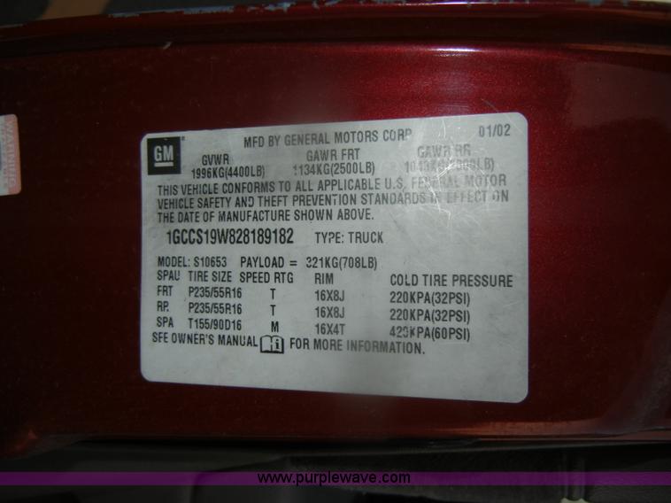 image for item D4649 2002 Chevrolet S10 Xtreme