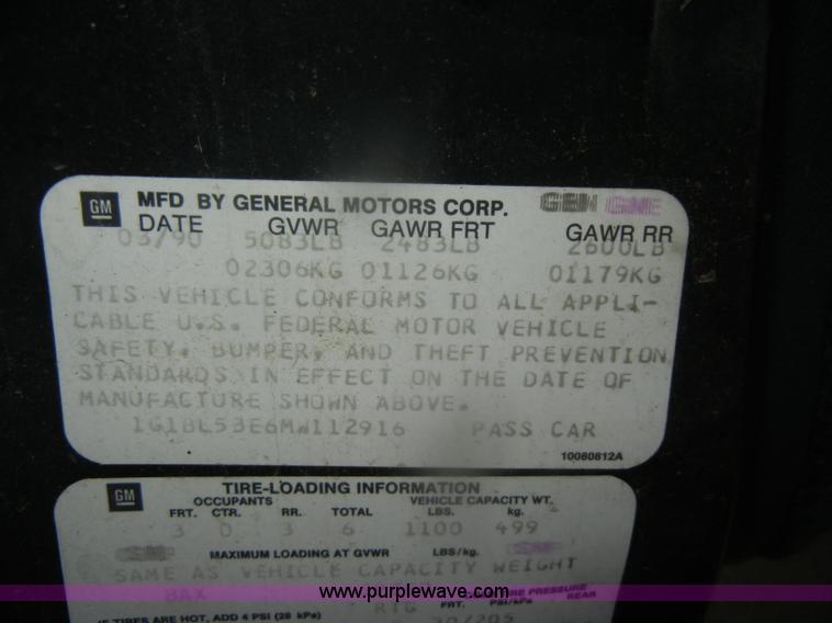 image for item D4731 1991 Chevrolet Caprice ABS