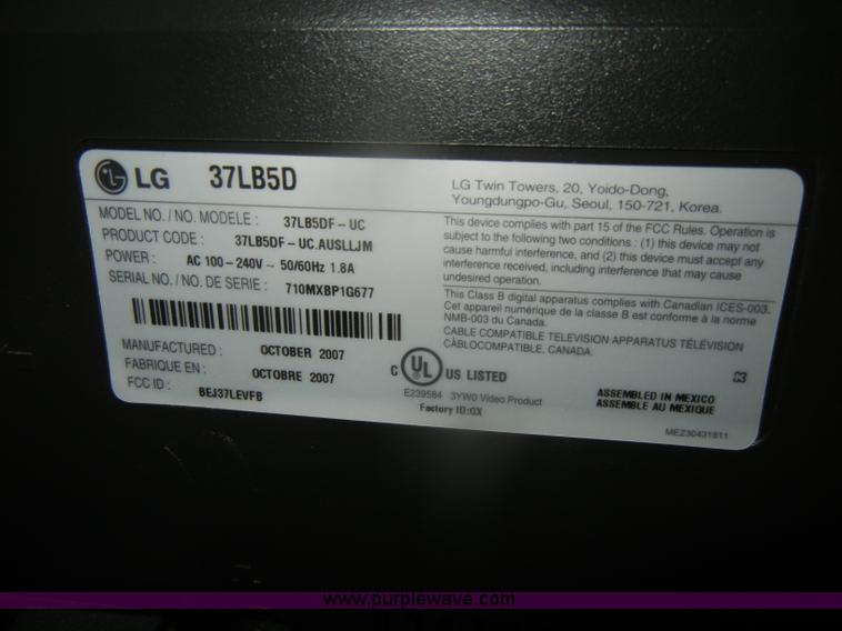 image for item F9235 LG 37" television