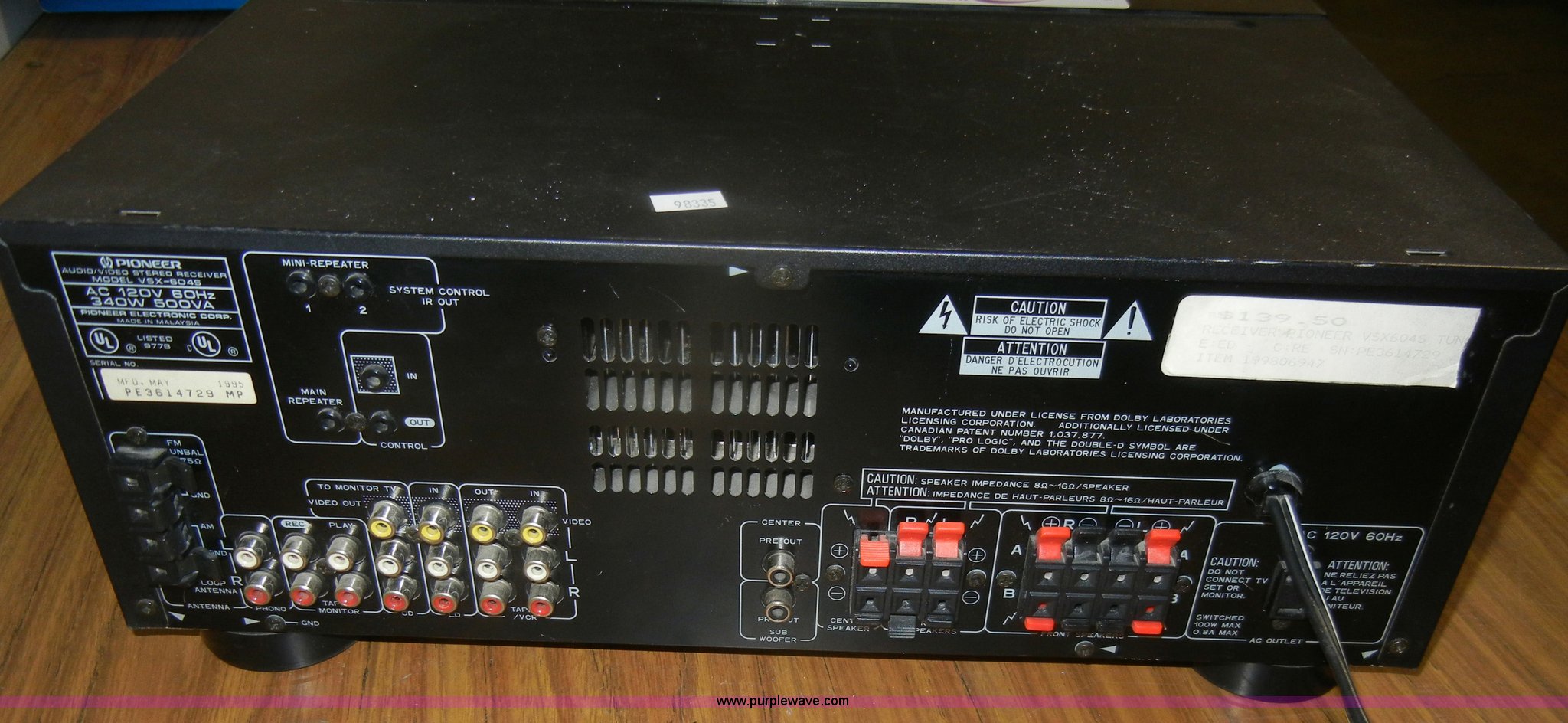Pioneer VSX-604S audio/video stereo receiver in Manhattan, KS | Item ...