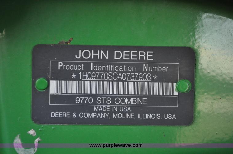 image for item C3198 2010 John Deere 9770 STS RWA combine