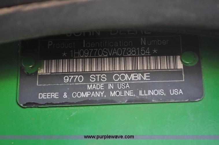 image for item C3199 2010 John Deere 9770 STS 2WD combine