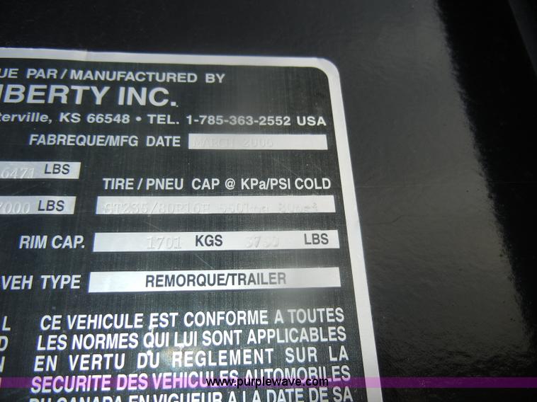 image for item D4740 2006 Liberty Travalong tandem axle gooseneck trailer