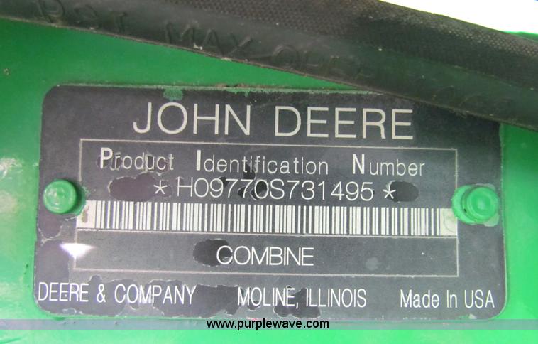 image for item E8166 2009 John Deere 9770 STS RWA combine