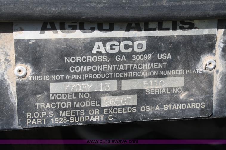 image for item F2754 1994 AGCO Allis 9650 tractor