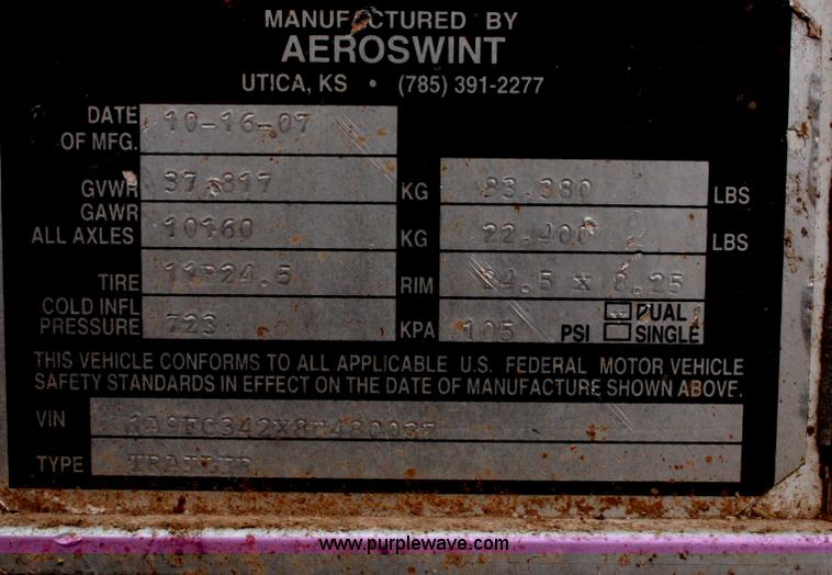 image for item G5536 2008 Aeroswint live bottom silage trailer