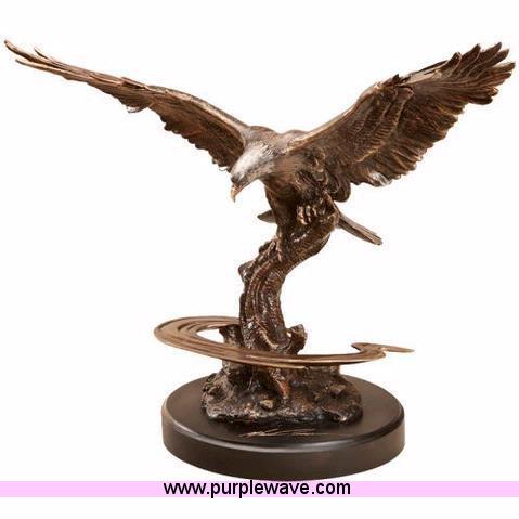 image for item B1574 Hand Cast Eagle Sculpture "Strength & Beauty"