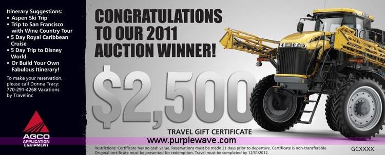 image for item B1597 $2,500 Travel Gift Certificate