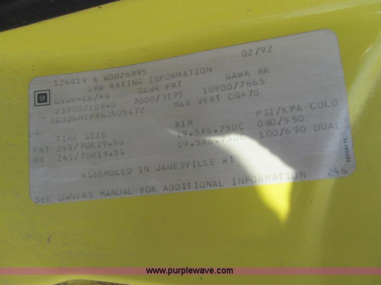 image for item D7008 1992 GMC TopKick box truck