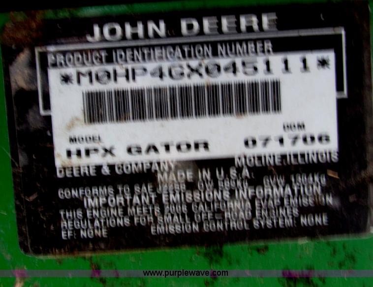 image for item E5721 John Deere Gator HPX utility vehicle