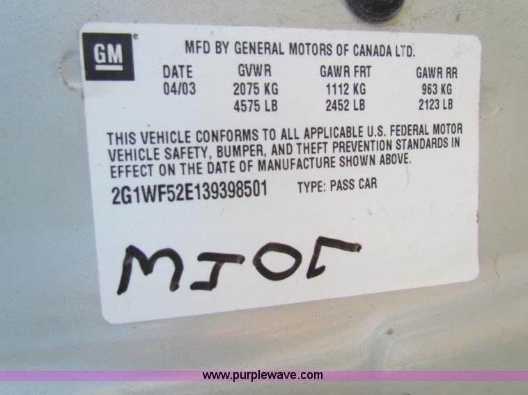 image for item E8156 2003 Chevrolet Impala