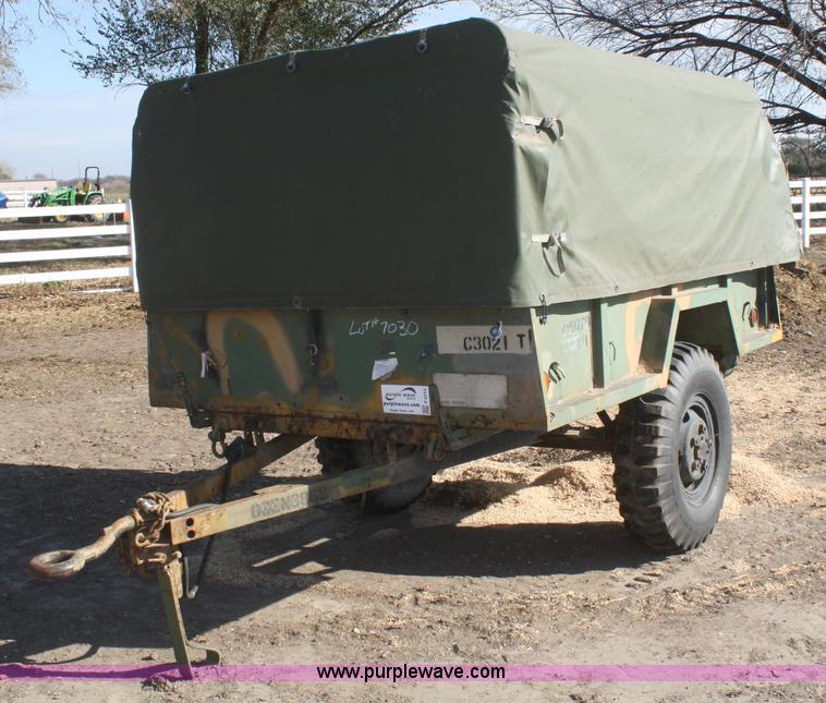 image for item F2515 Army trailer with racks and tarp