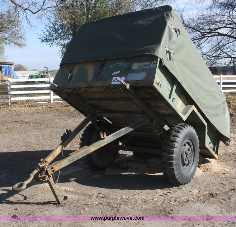 image for item F2515 Army trailer with racks and tarp