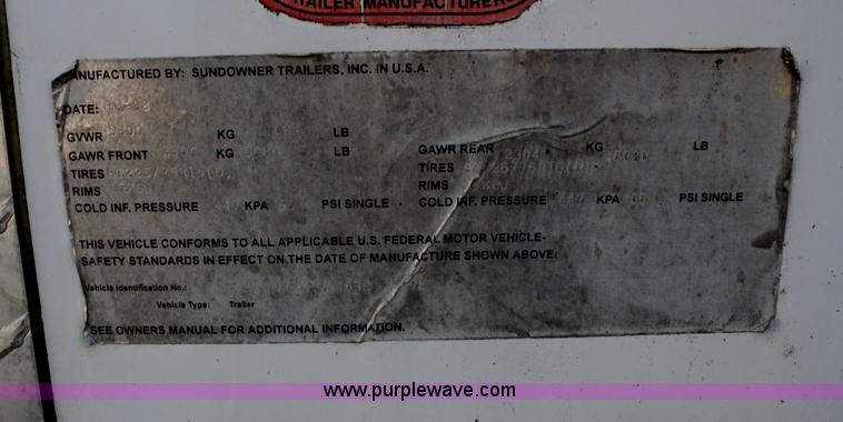 image for item F2519 1999 Sundowner Valuelight 3 horse trailer