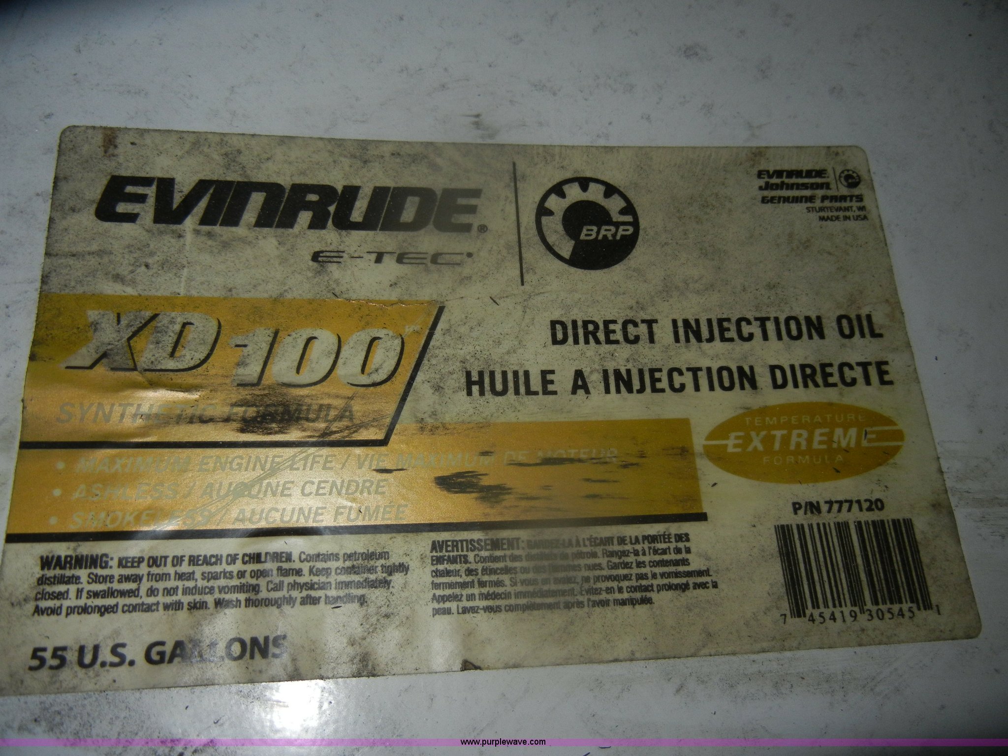 Evinrude XD100 synthetic direct injection oil in Olathe, KS Item