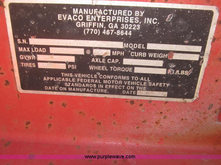 image for item B5258 1999 Evaco Superline 20T 24' tilt trailer