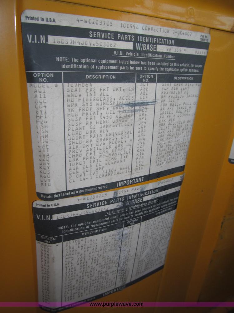 image for item B5259 1997 GMC C8500 dump truck