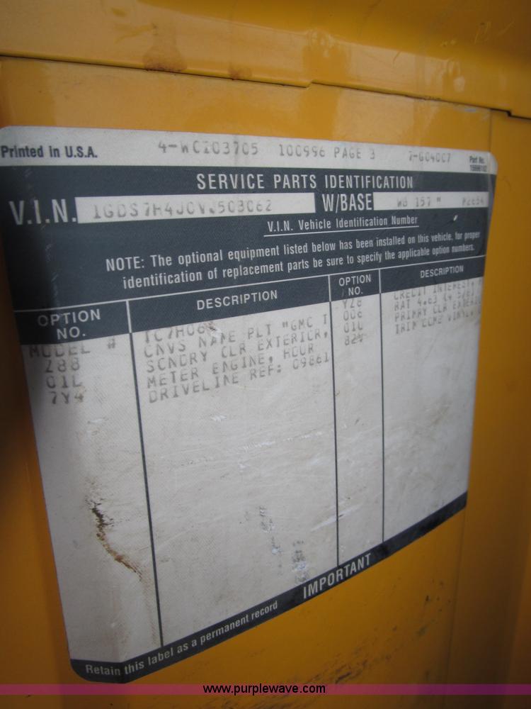 image for item B5259 1997 GMC C8500 dump truck