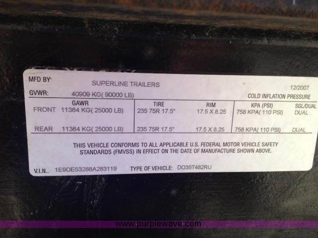 image for item C2194 2008 Superline Landall 48' trailer