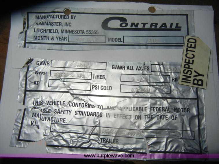 image for item D4742 1998 Towmaster C-10 trailer