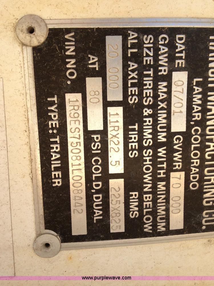 image for item E5632 2001 Ramco 24' barrel end dump trailer