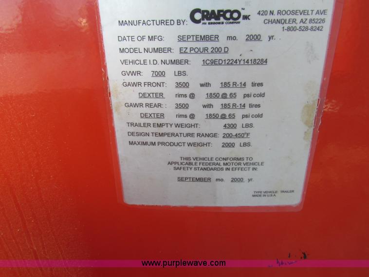 image for item E8157 2000 Craft Co EZ-Pour 200D crack seal machine