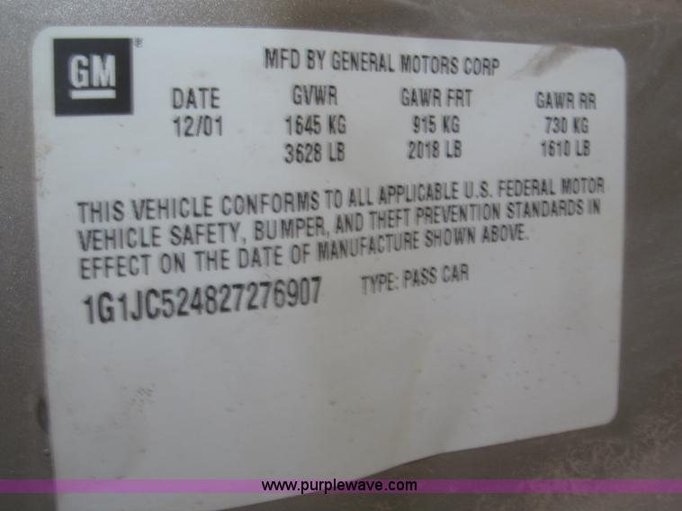 image for item B5276 2002 Chevrolet Cavalier