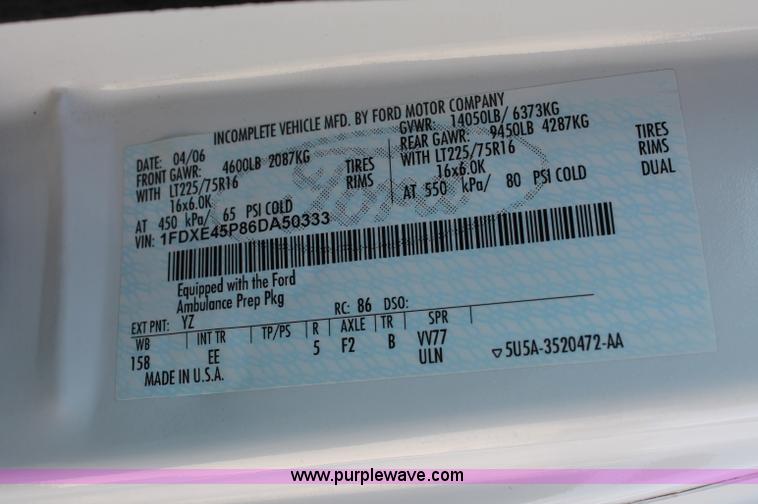 image for item C2711 2006 Ford Medtec E450 ambulance