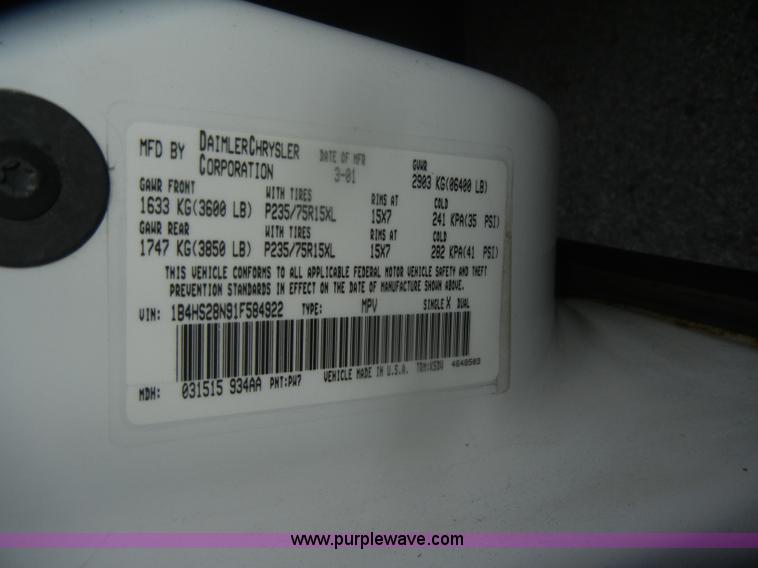 image for item D4728 2001 Dodge Durango SLT SUV