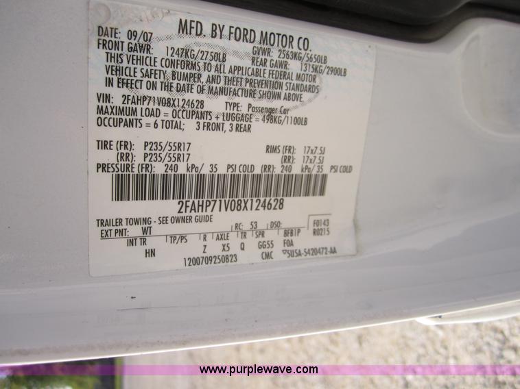 image for item D5701 2008 Ford Crown Victoria Police Interceptor