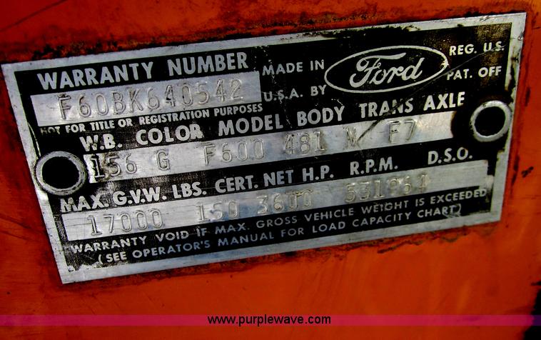 image for item D5705 1965 Ford F600 dump truck