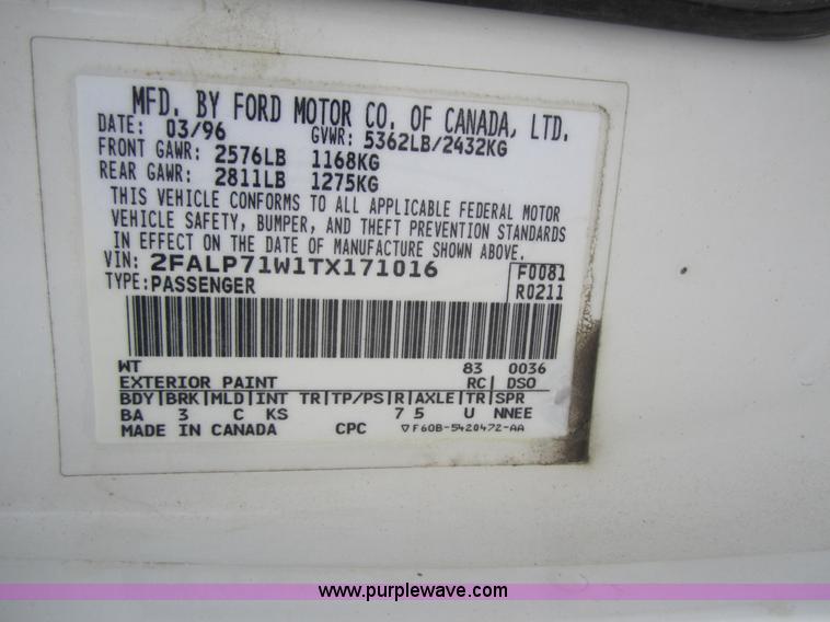 image for item D5713 1996 Ford Crown Victoria Police Interceptor