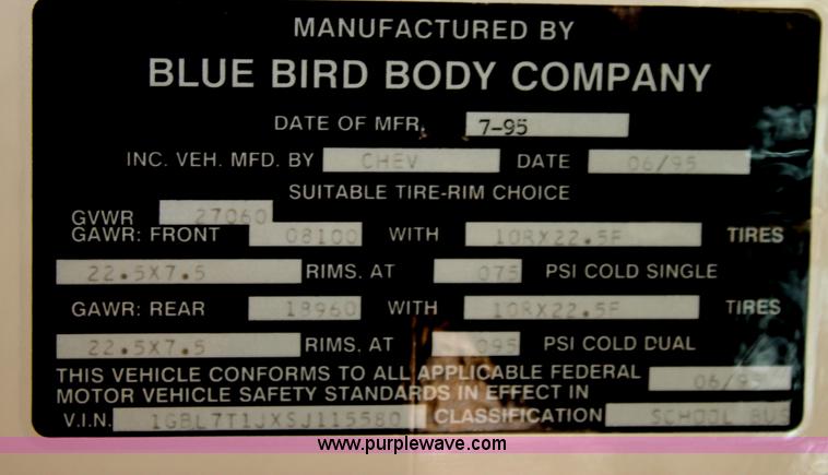 image for item E4304 1996 Blue Bird school bus